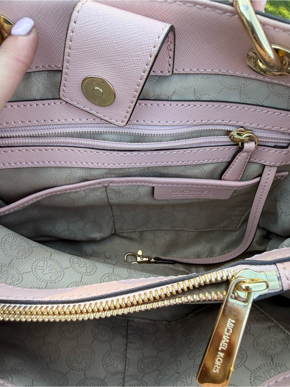 Michael Kors Pink Saffiano Leather Tote - Picture 6 of 7